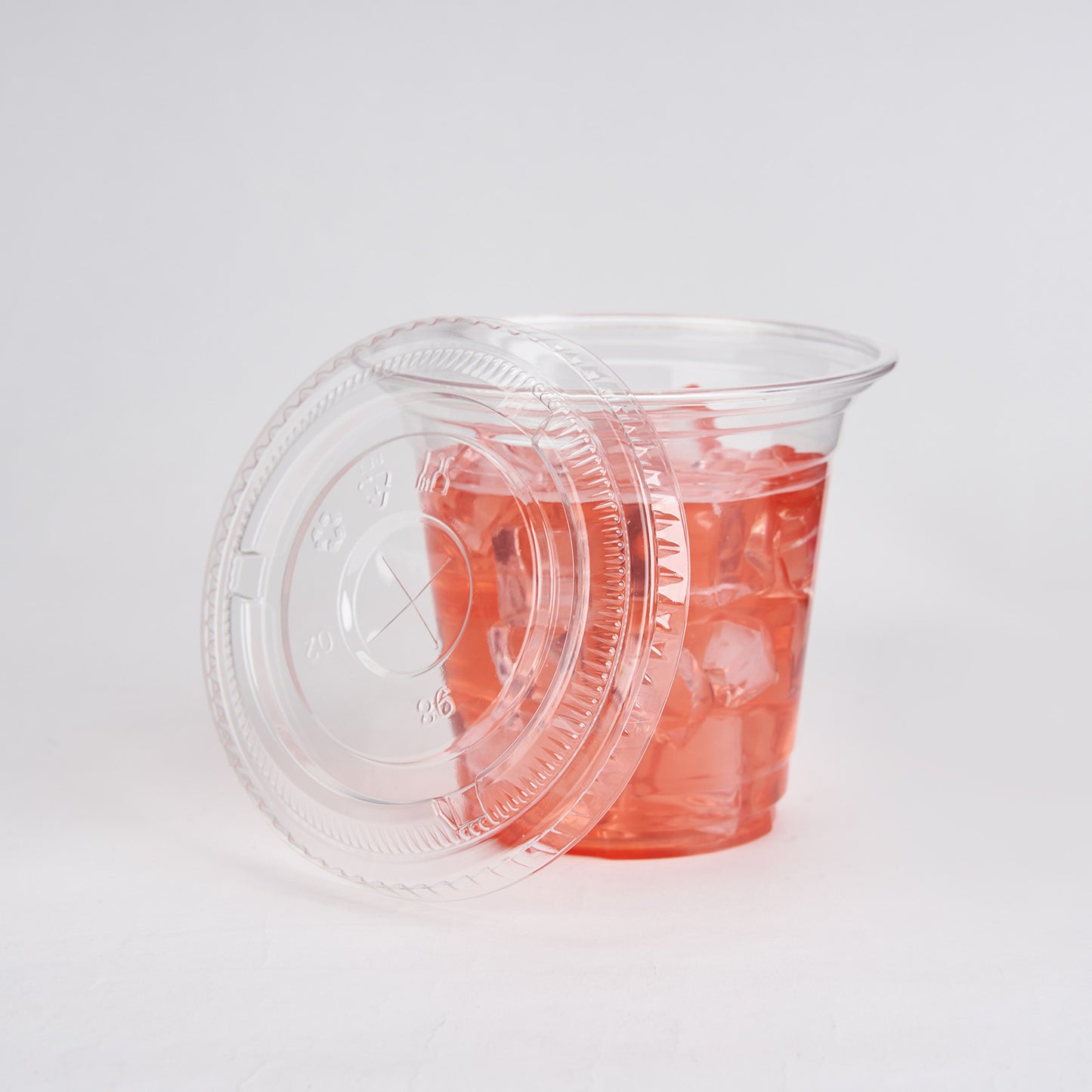 Flat Straw Lid For 12 and 16 oz. Recyclable Plastic Cups