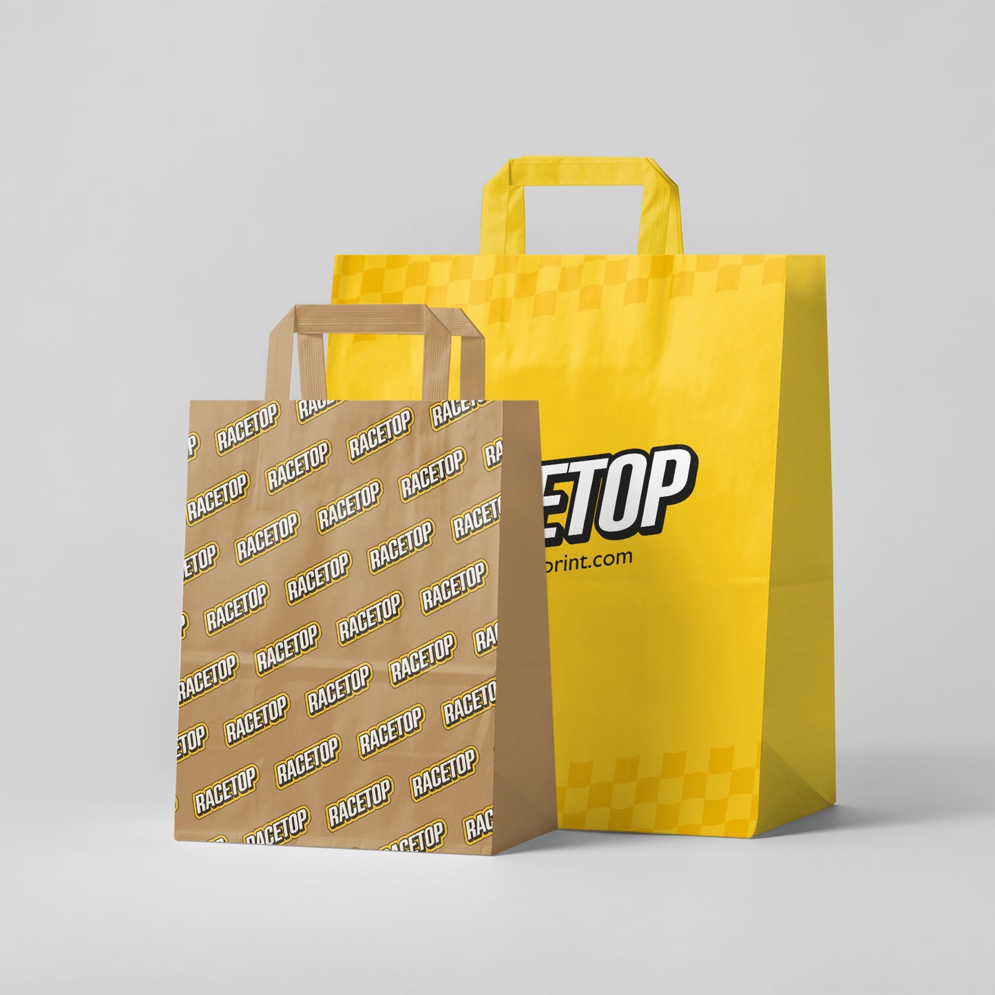 Custom Flat Handle Paper Bags - RACETOP