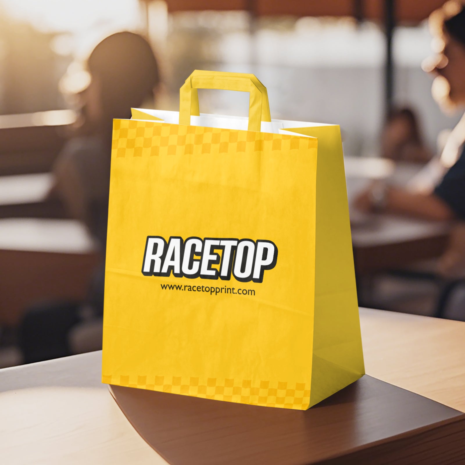 Custom Flat Handle Paper Bags - RACETOP