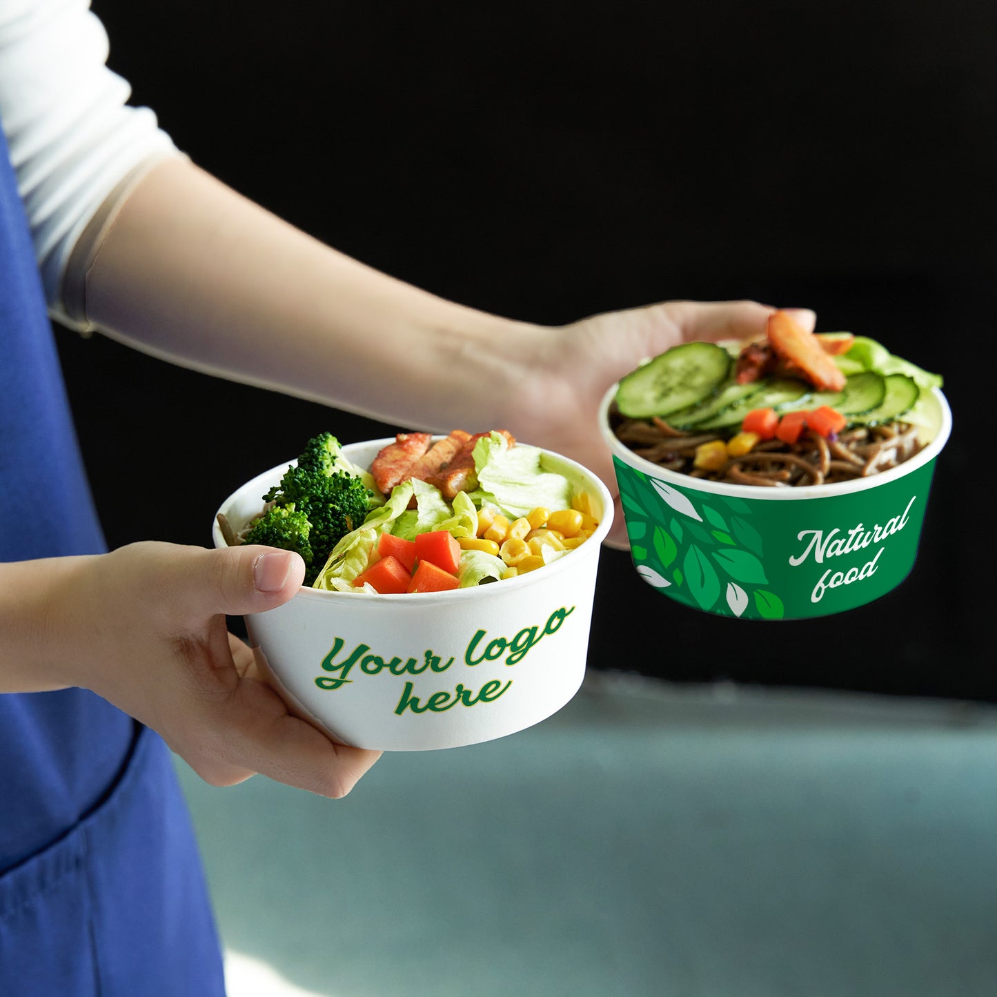 12 oz Custom Recyclable Paper Food Container