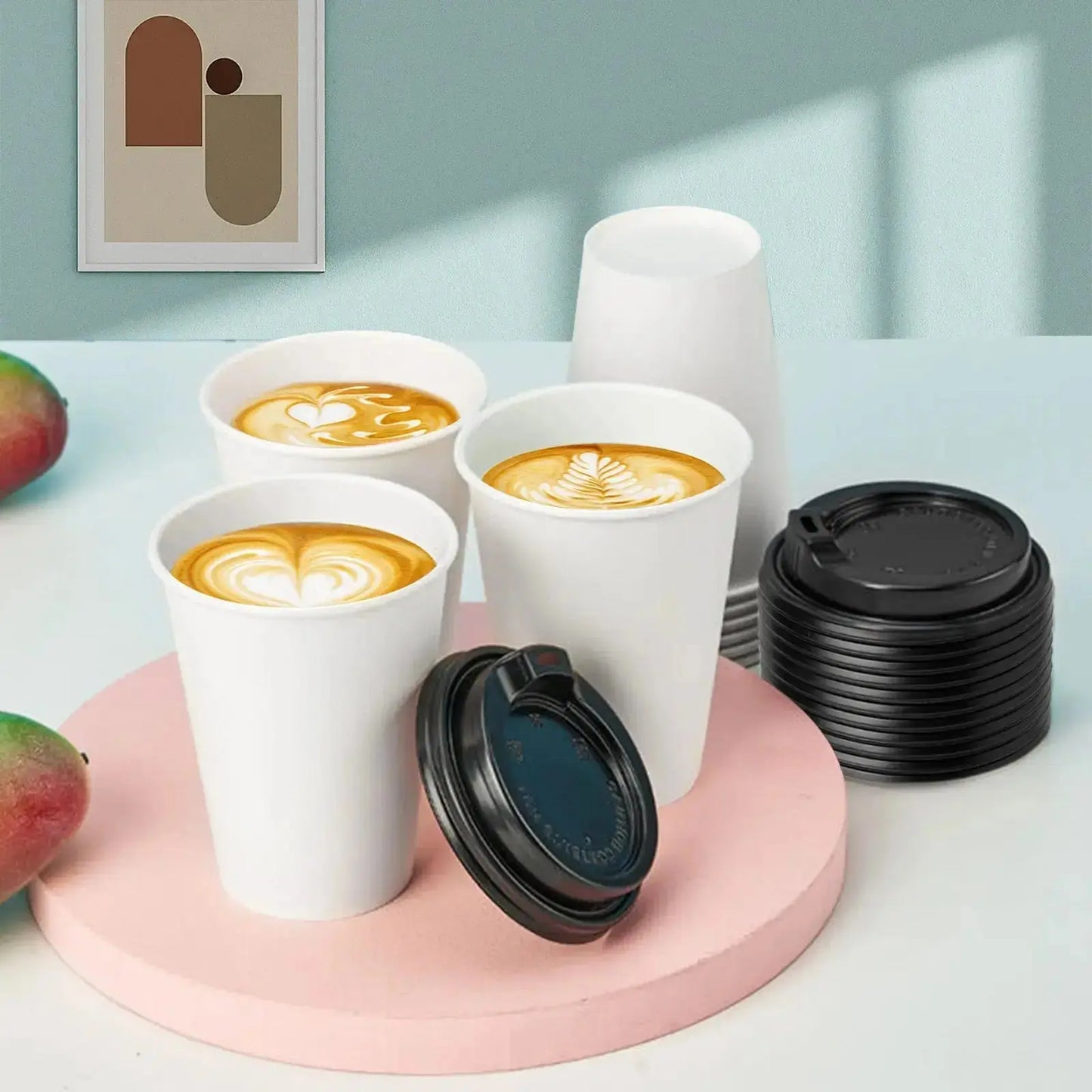 Blank Recyclable Paper Cups with Lids - RACETOP